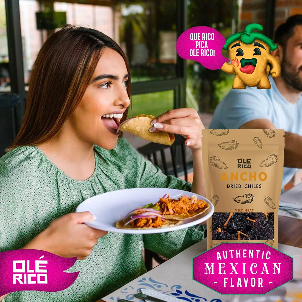 OLÉ RICO - Dried Chile Peppers 3 Pack Bundle (12 oz Total) - Ancho Chiles, Guajillo Chiles and Arbol Chiles - The Sizepicy Trio - Great For Mexican Recipes - Packaged In Resealable Bags