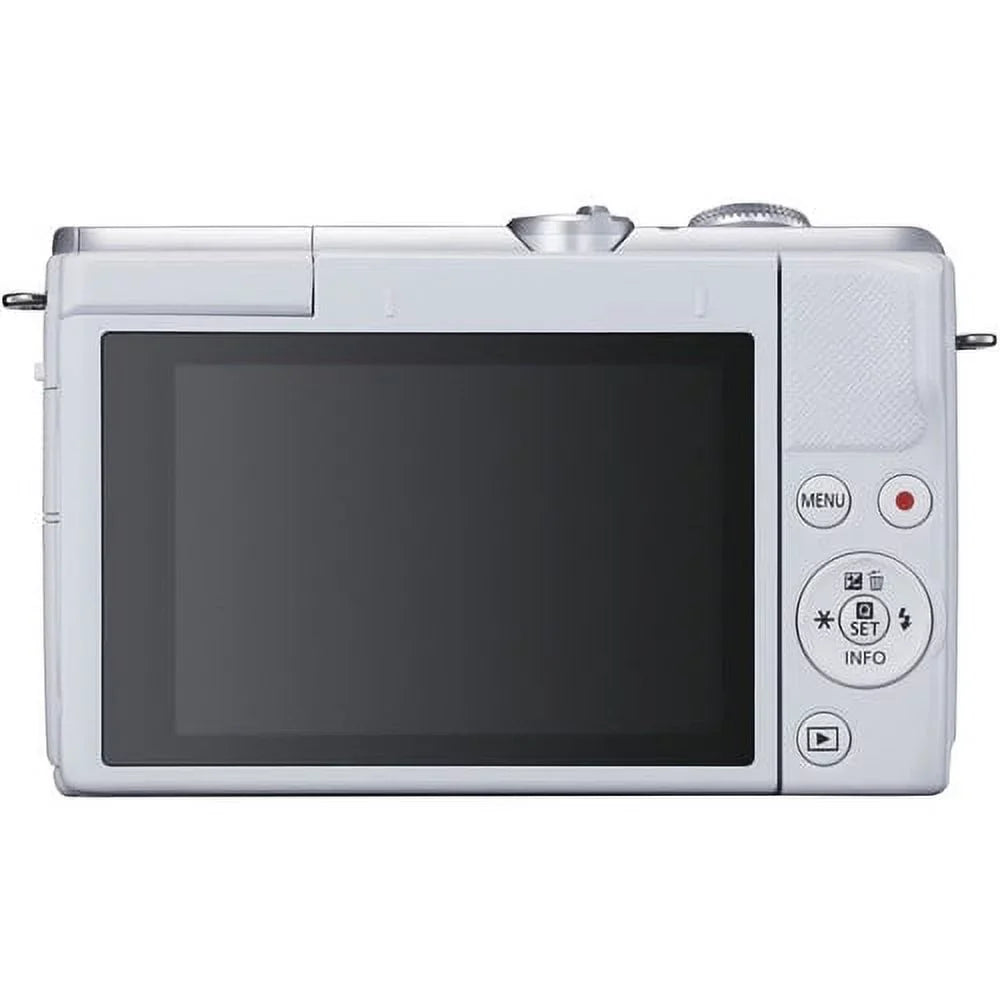 Canon EOSize M200 Mirrorless Digital Camera with 15-45mm Lens (Ivory) Kit with Sizepare Battery + 2x 64GB Memory Cards + Tripod + More