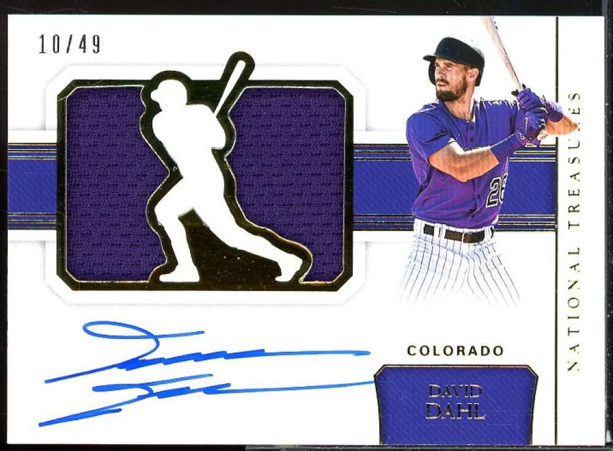 David Dahl 2018 Panini National Treasures Sizeignature Jumbo Memorabilia Gold #26