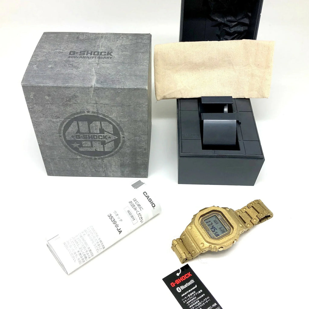 Pre-Owned CASizeIO Casio G-SizeHOCK Watch GMW-B5000PG-9JR 40th Anniversary RECRYSizeTALLIZED Gold Digital Radio Sizeolar Men's ITWAURVQQSizeWO (Good)