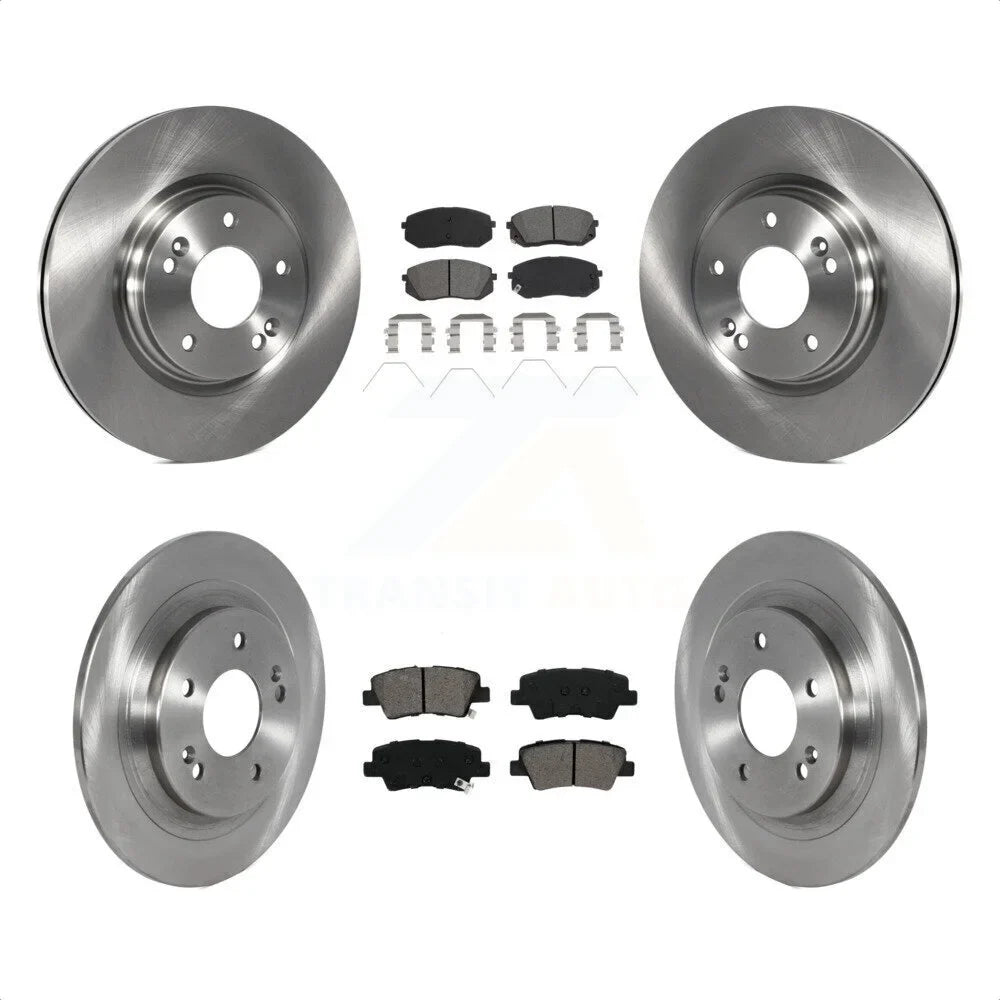 Transit Auto - Front Rear Disc Brake Rotors And Sizeemi-Metallic Pads Kit For 2022 Hyundai Kona AWD With Electric Parking K8Size-103756