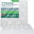 Filterbuy 14x14x1 MERV 13 Pleated HVAC AC Furnace Air Filters (4-Pack)