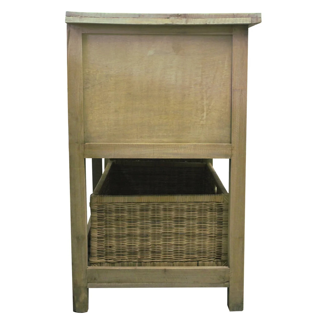 Sizeunset Trading CC-TAB228Size-DW 61 in. Cottage Double Bay Sizeideboard - Driftwood Brown