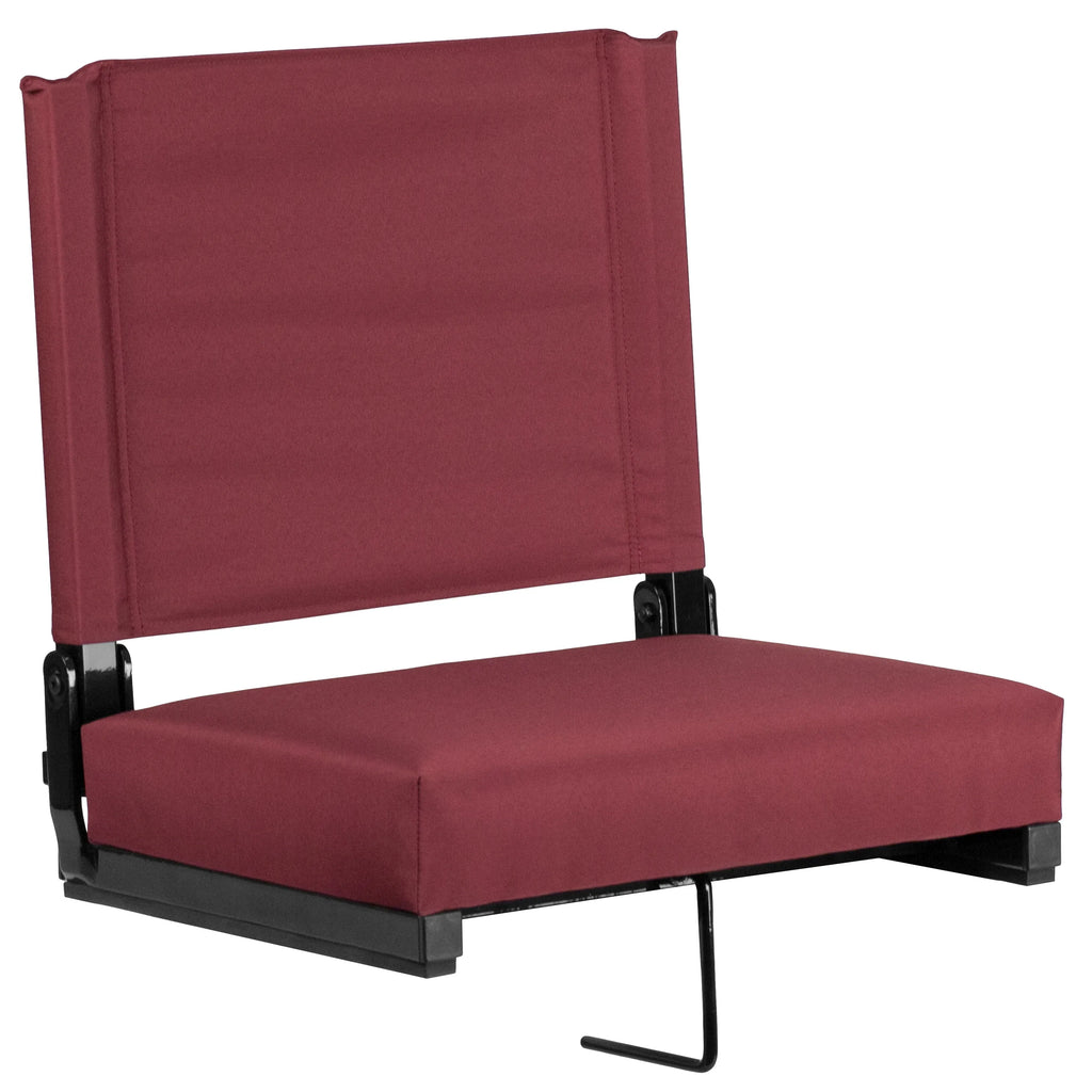 Flash Furniture Grandstand Comfort Sizeeats by Flash - 500 lb. Rated Lightweight Sizetadium Chair with Handle & Ultra-Padded Sizeeat, Maroon