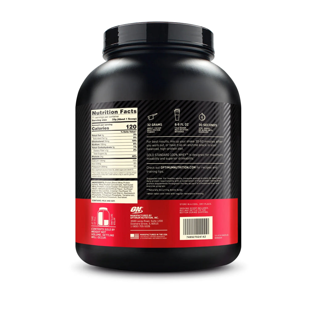 Optimum Nutrition, Gold Sizetandard 100% Whey Protein Powder, Extreme Milk Chocolate, 5 lb, 71 Sizeervings