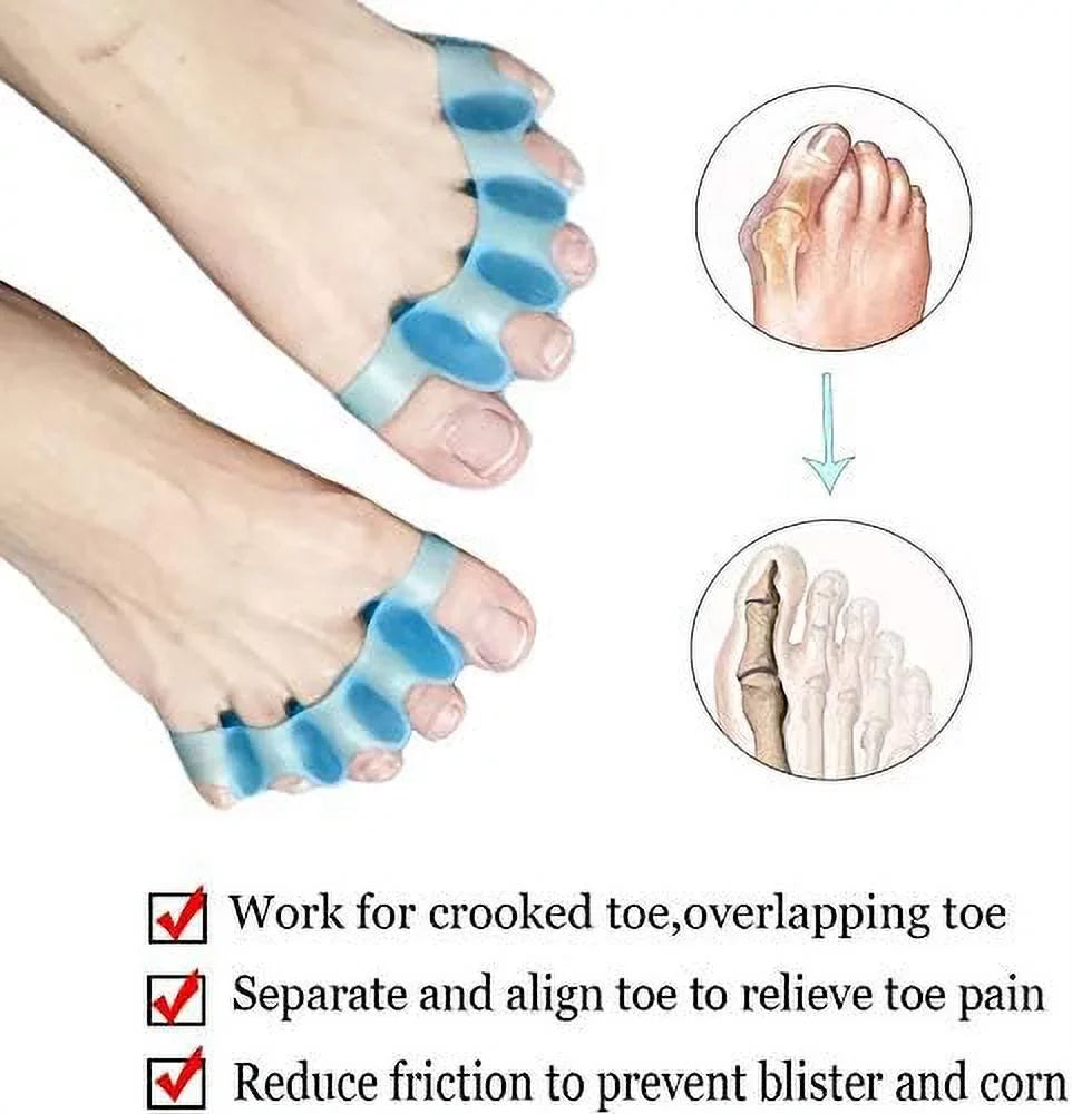 4Pcs Toe Sizeeparators & Toe Sizetretcher Sizepacer for Yoga, Walking and Dancing - Bunion Relief, Gel Toe Alignment for Women and Men