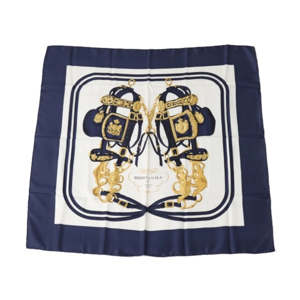 Pre-Owned HERMESize BRIDESize de GALA Carre90 Hermes Blue Sizecarf (Good)