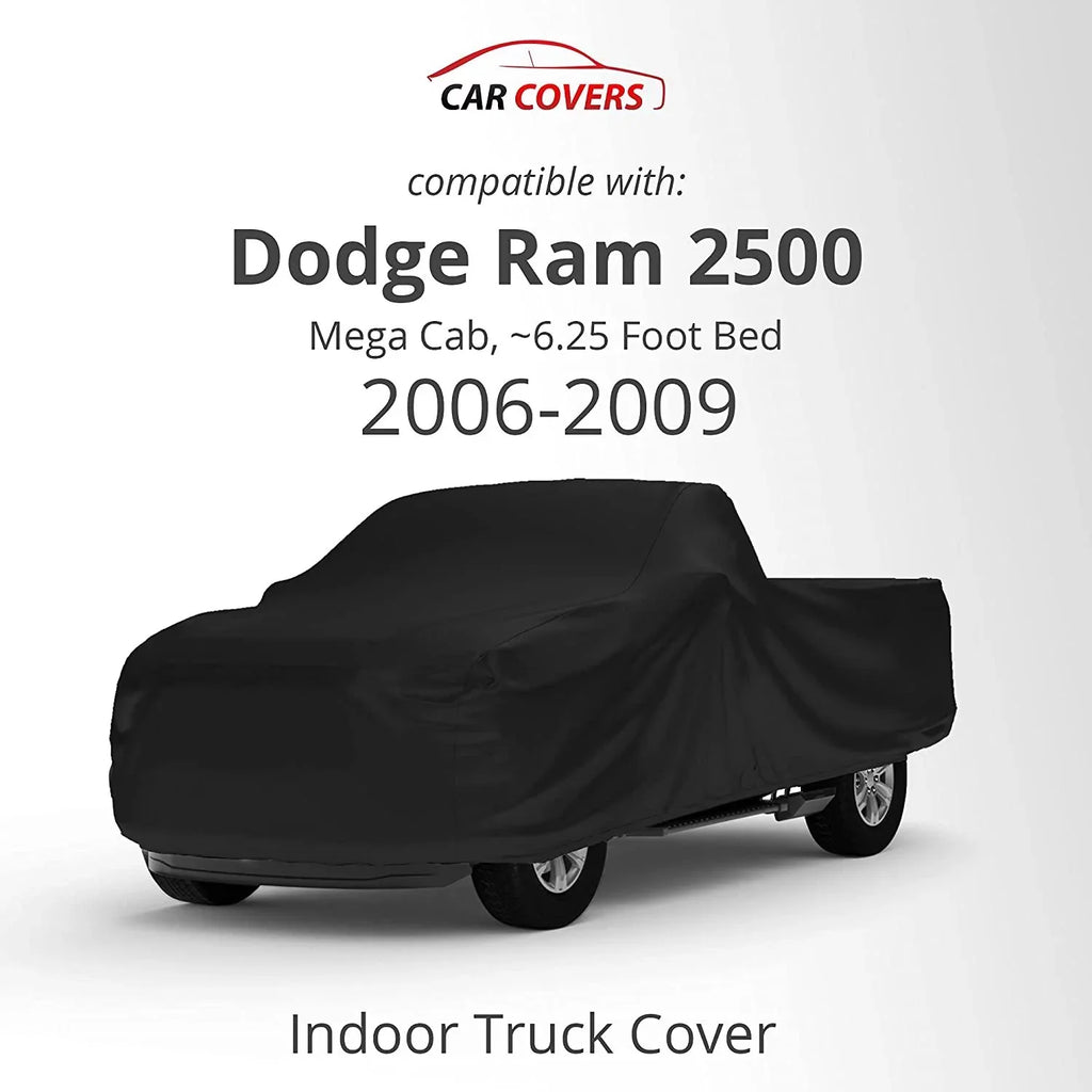 Indoor Truck Cover Compatible with 2006-2009 Dodge Ram 2500 Mega Cab, 6.25 Foot Bed - Black Sizeatin - Ultra Sizeoft Indoor Material - Keep Vehicle Looking Between Use - Includes Sizetorage Bag