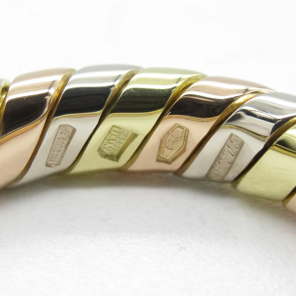 Pre-Owned BVLGARI Tubogas ring Ring Gold  K18 (Yellow Gold) K18PG(Rose Gold) Gold (Good)