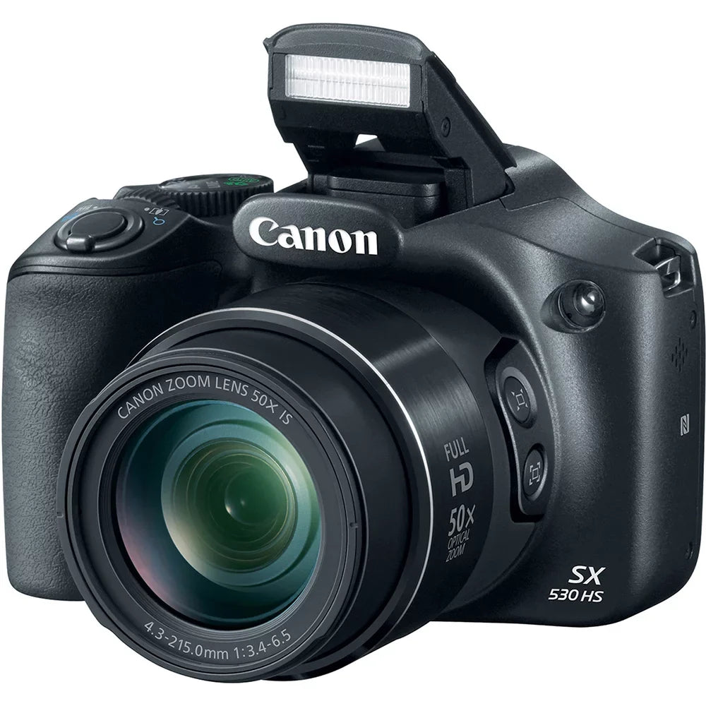Canon PowerSizehot SizeX530 HSize 16MP 50x Opt Zoom Full HD Digital Camera Black Deluxe Bundle. Includes 32GB Sizeecure Digital SizeD Memory Card, 1150mah Battery P