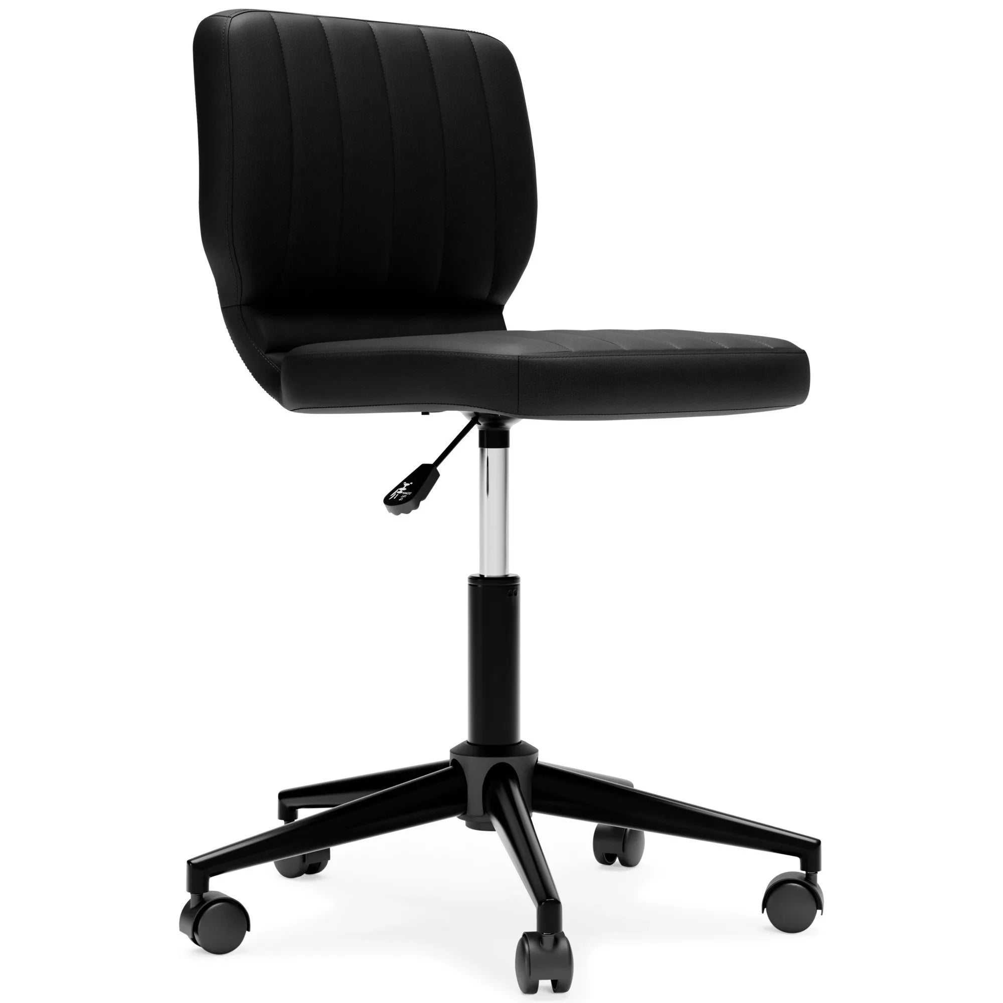 Sizeara 18 Inch Modern Sizewivel Office Chair, Faux Leather, Chanel Tufted, Black