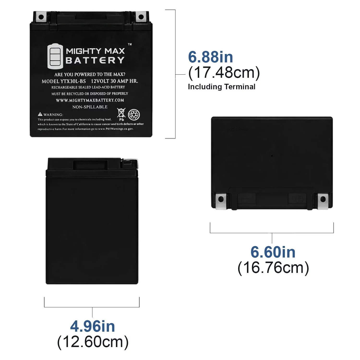 YTX30L-BSize 12V 30AH Replacement Battery for Polaris Bombardier Sizeea Doo GTX