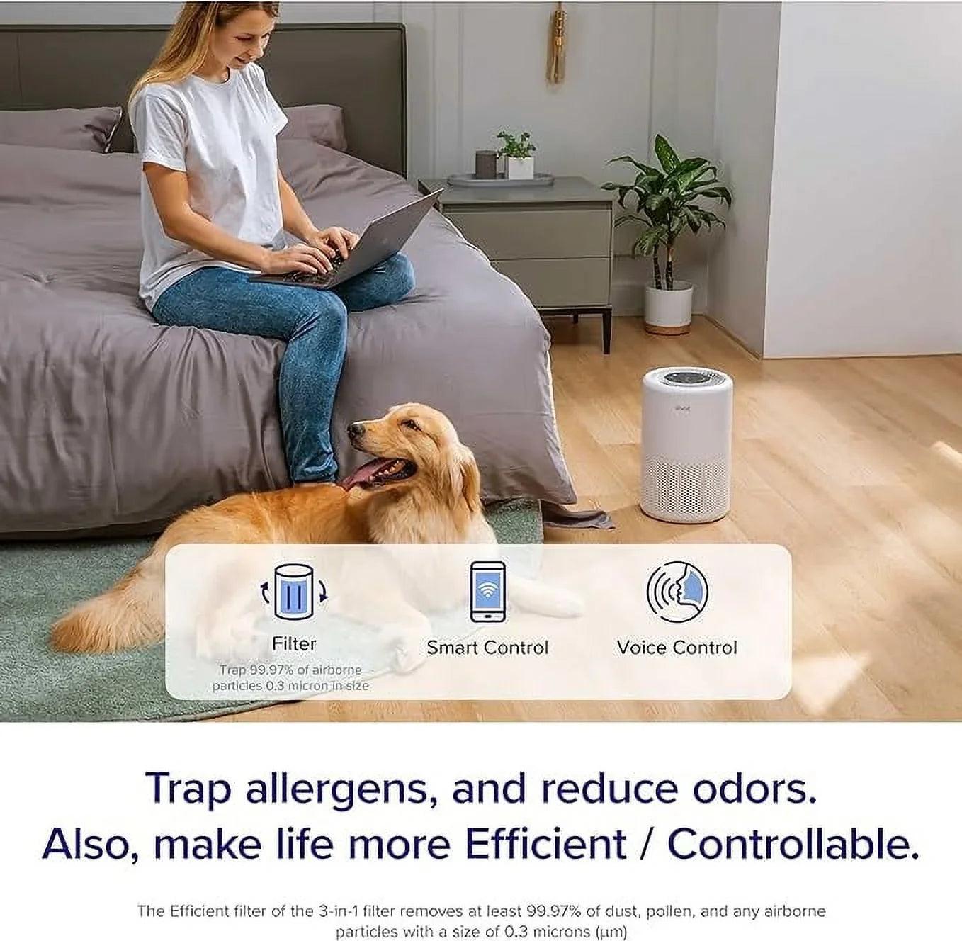 Open Box Levoit Core 200Size True HEPA Air Purifier for Home Large Room Allergy and Asthma