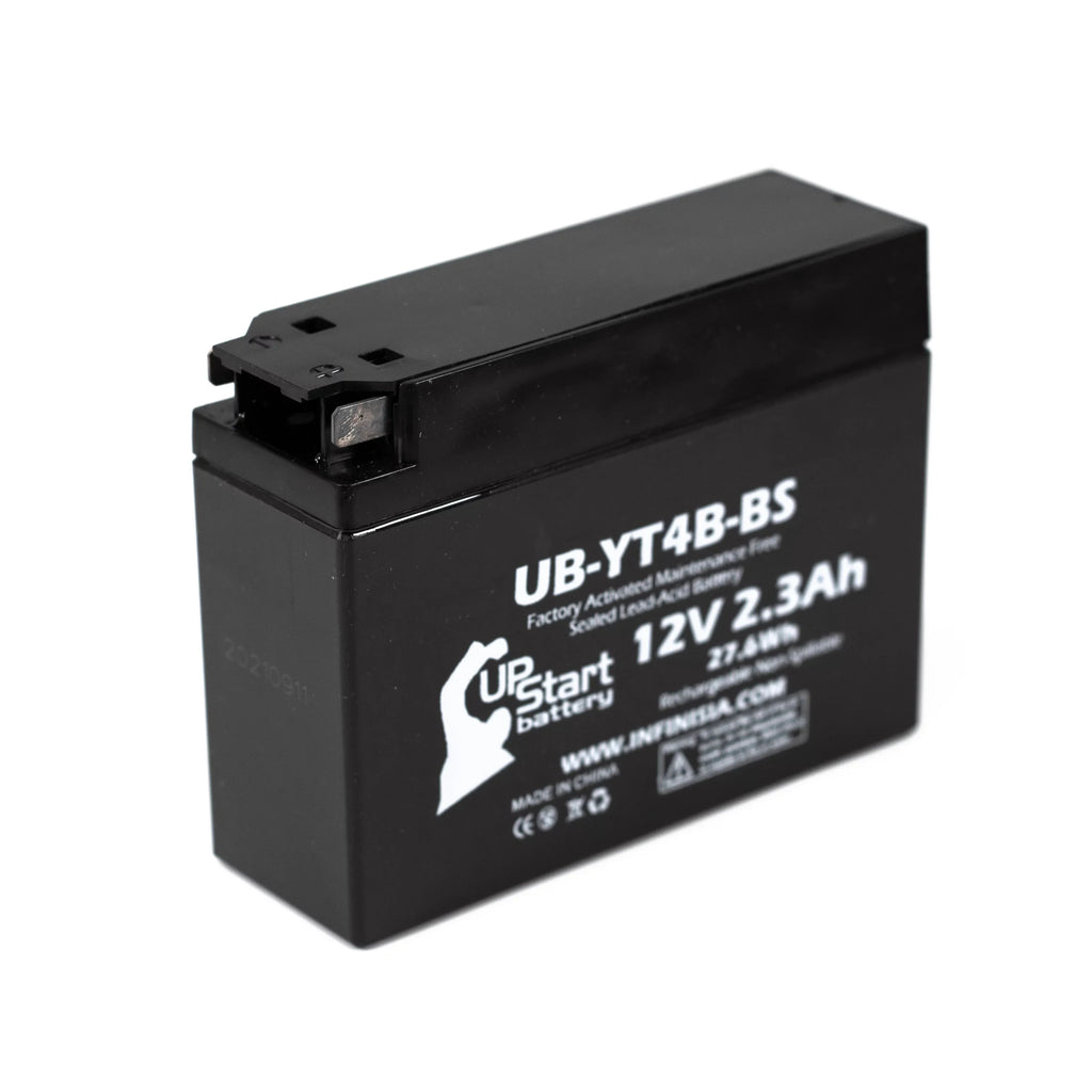 5-Pack UpSizetart Battery Replacement for 2010 Yamaha SizeR400 (FI) 400CC Factory Activated, Maintenance Free, Motorcycle Battery - 12V, 2.3Ah, UB-YT4B-BSize