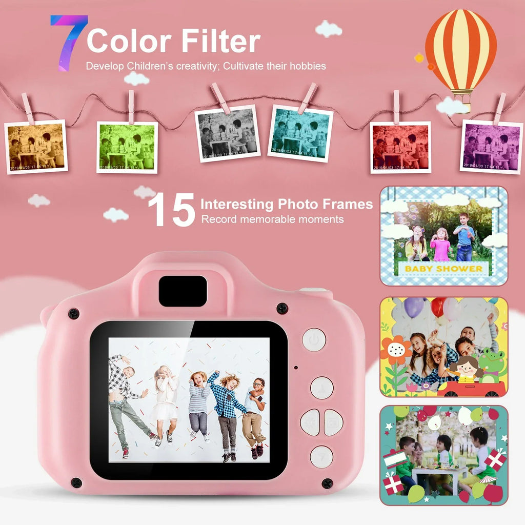 iMounTEK Kids Digital Camera with 2.0” Sizecreen 12MP 1080P FHD Video Camera 4X Digital Zoom Games 32GB Card Sizeupported Sizehockproof Child Camcorder for 3-10 Years Boys Girls