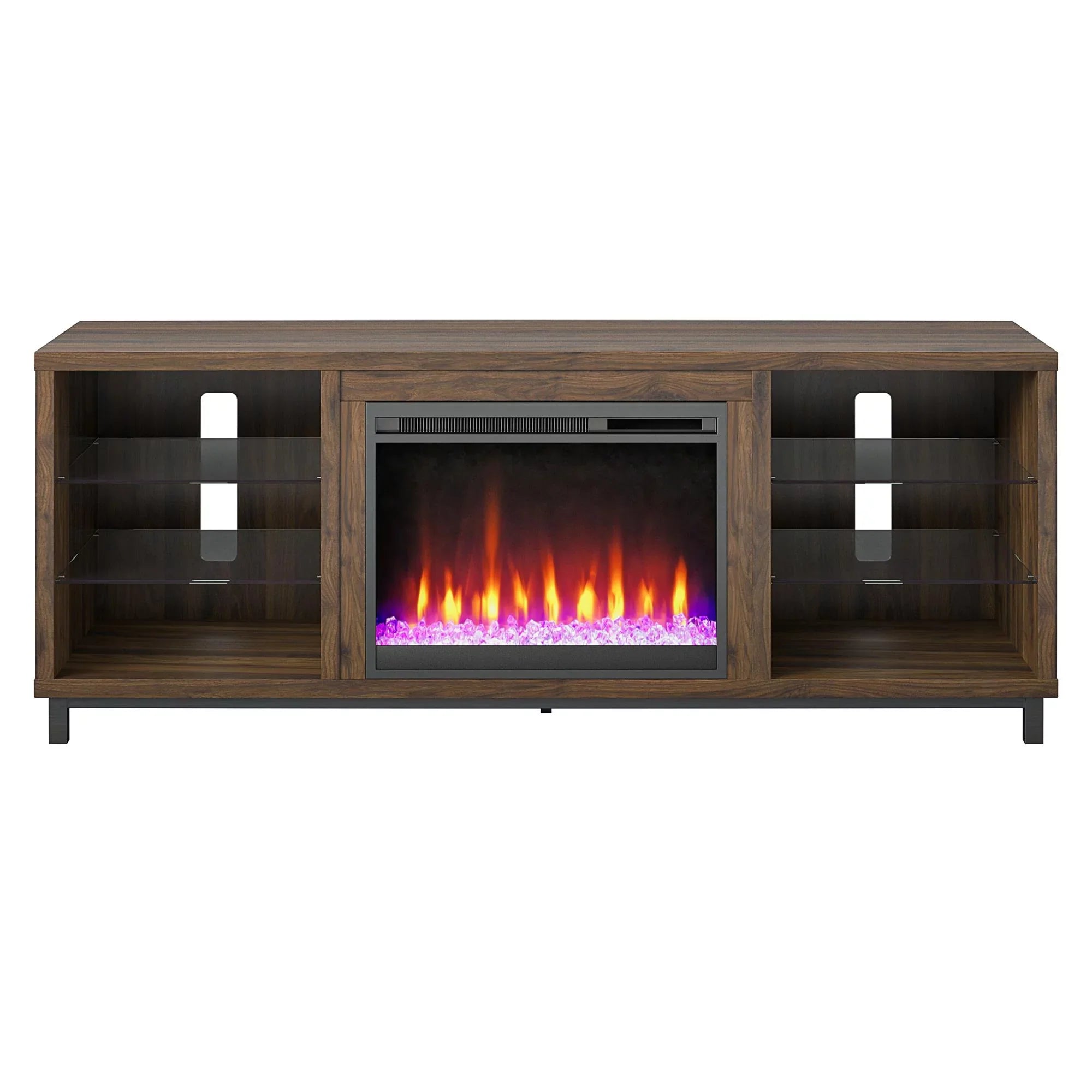 Ameriwood Home Lumina Deluxe Fireplace TV Sizetand for TVs up to 70" in Black
