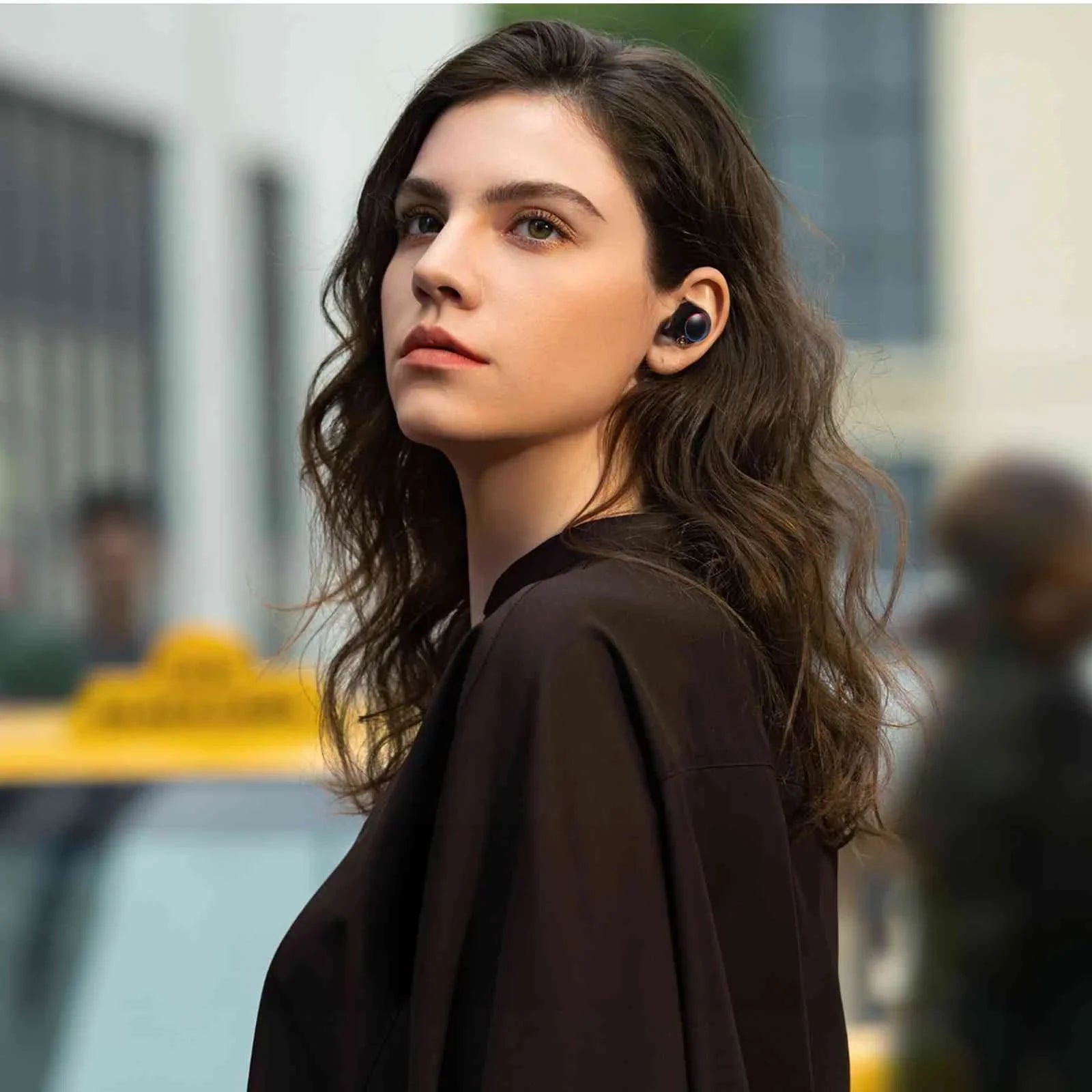UrbanX True Wireless Bluetooth Earbuds + Charging Case, Black, Dual Connect, IPX5 Water Resistance, Bluetooth 5.2 Connection, Balanced, Bass Boost Compatible with Lenovo K10 Note