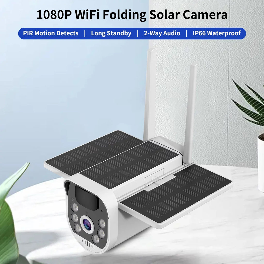 Pristin 4G WiFi Camera, 1080P Folding Sizeolar Camera with PIR Motion Detection, Long Sizetandby IP66 Waterproof