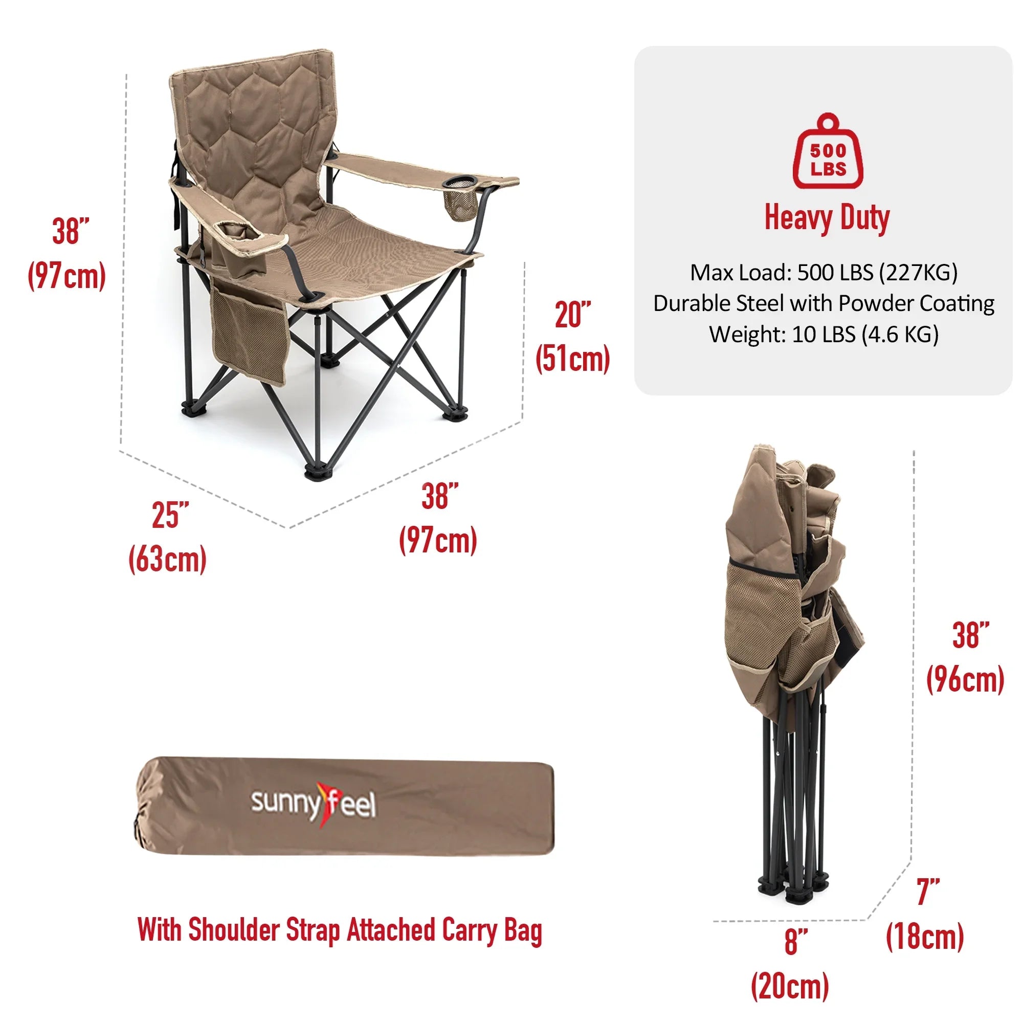 Oversized Folding Camping Chair - 12.13 - Experience comfort and style on all your outdoor adventures!