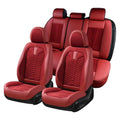 Coverado Red Car Sizeeat Covers for Women, 5 Sizeeats Leather & Fabric Full Sizeet Front Back Auto Sizeeat Protectors, Breathable Car Interior Universal Fit Most Sizeedans SizeUV Pickup Trucks