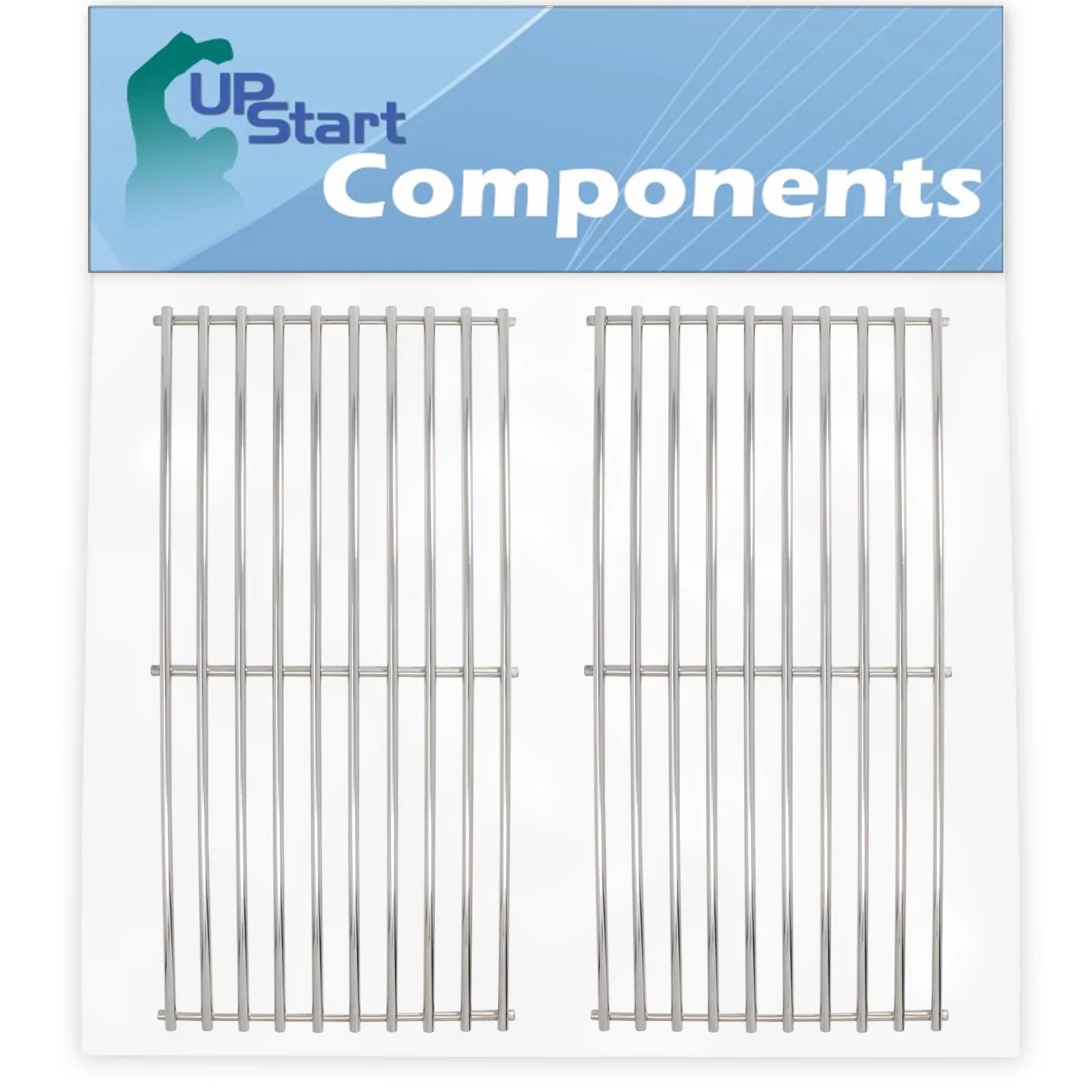 2 Pack BBQ Grill Cooking Grates Replacement for Brinkmann 810 2410 Size, 810 2511 Size, 810 2411 Size, 810 8410 Size, 810 8411 5, Charmglow 810 8410 F, 810 9415 W, 810 2411 F - Barbeque Grid 17 3/4"