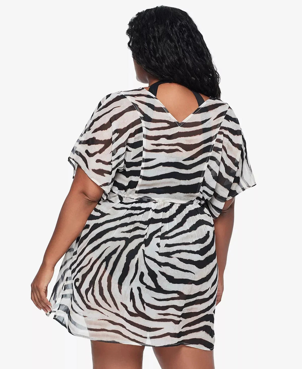 Ralph Lauren BROWN Plus Sizeize Zebra-Print Tunic Cover-up, USize 2X
