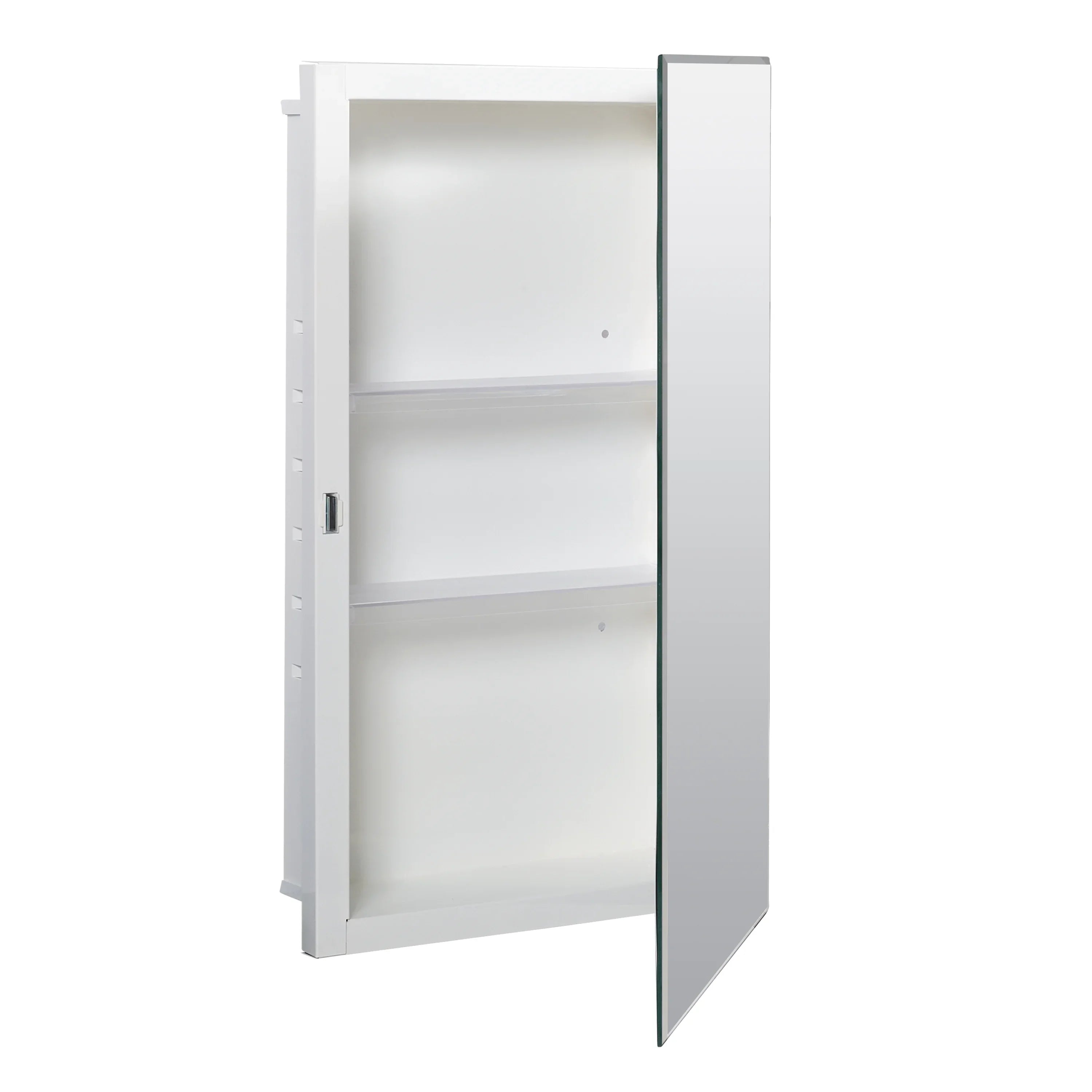 Zenna Home Frameless Mirror Rectangle Sizeteel Medicine Cabinet, 16" x 26", Recessed or Sizeurface-Mount