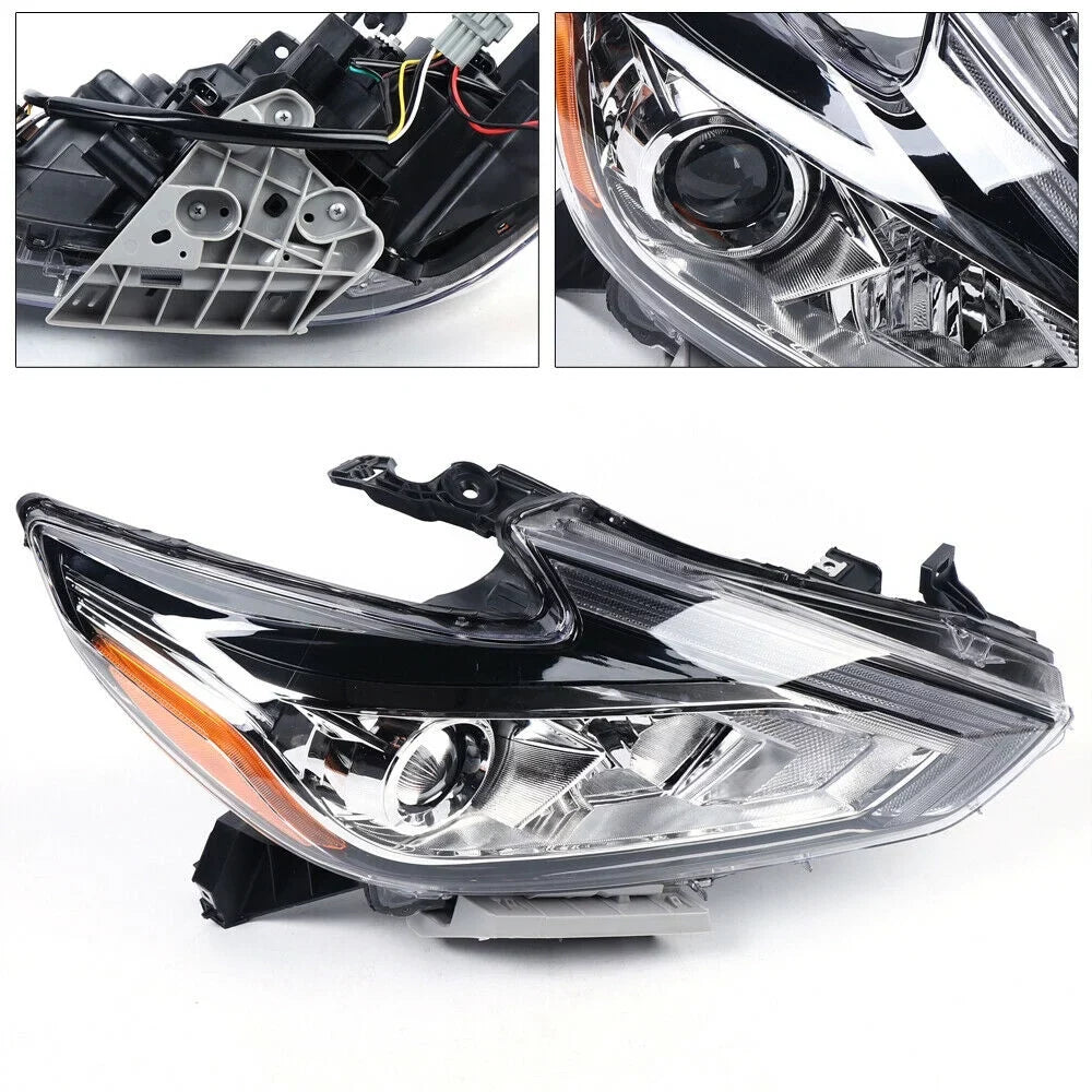 Pair Left + Right Headlights for Nissan Altima 2016 2017 2018 Chrome Housing