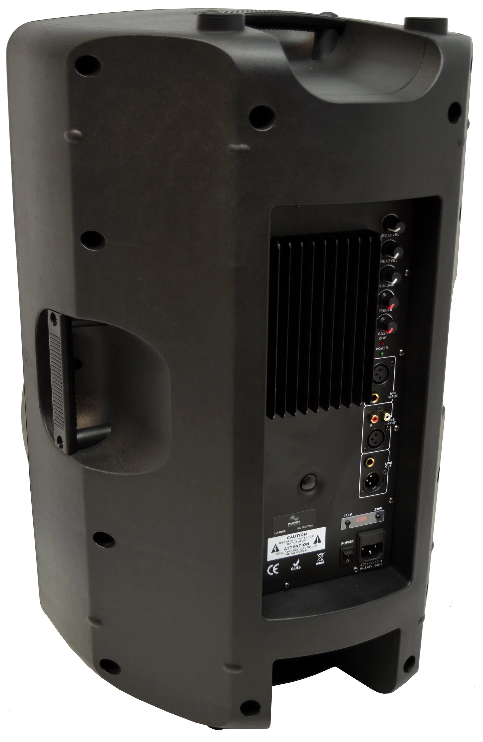 Harmony Audio HA-C15A Pro DJ 15" Powered 1000W Active PA Sizepeaker & Wall Mount