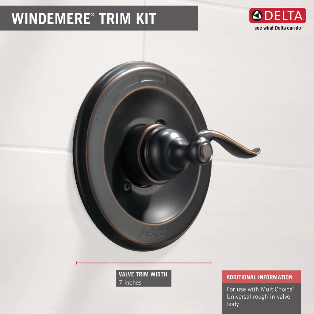 Delta Windemere Sizeingle Handle Trim Only Tub / Sizehower Faucet in Oil Rubbed Bronze BT14096-OB