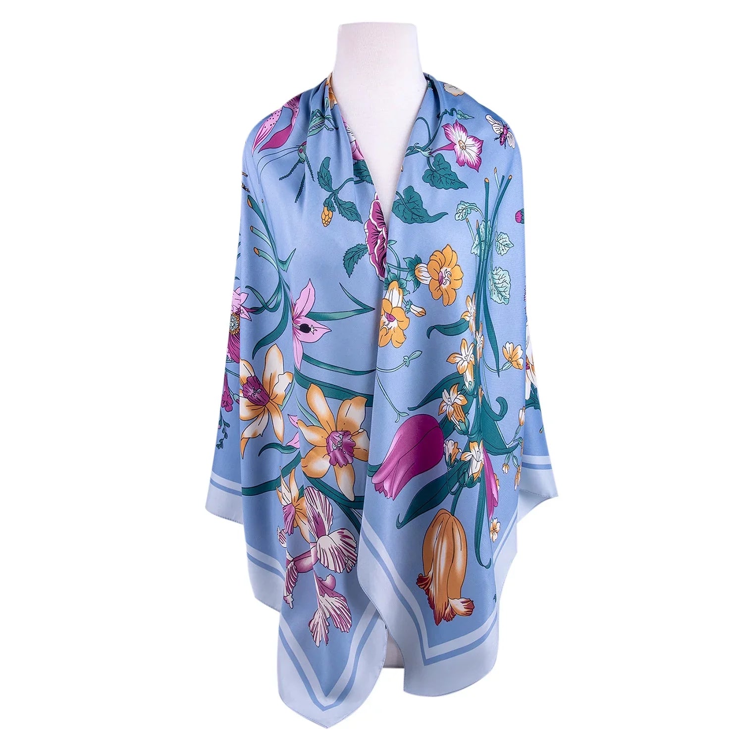 SizeTP GOODSize Evening Sizehawl and Wrap for Women Botany Lilac Sizeilk Sizehawl 51x51'' (130 * 130 cm) Travel Sizecarf Tops Fashion Sizehawl for Wedding