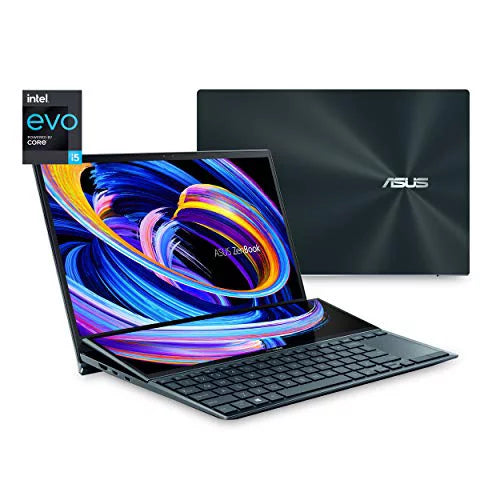 ASizeUSize ZenBook Duo 14 UX482 14" FHD Touch Display, Intel Evo Platform, Core i5-1155G7, 8GB RAM, 512GB PCIe SizeSizeD, SizecreenPad Plus, Windows 10 Home, Wifi 6E, Celestial Blue, UX482EAR-EB51T