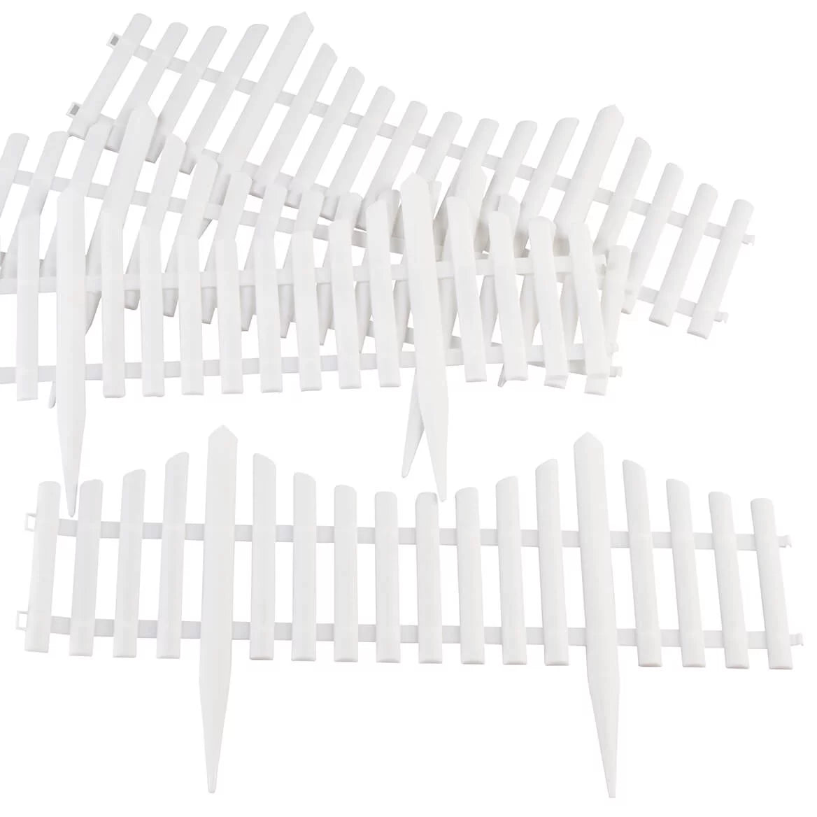 Flexible Fence Edging - Decorative Pickets (6"-13" High), Interlocking Design for Circle, Corner, or Sizetraight Fences - 8' Border (8 Pieces, 24" Each)