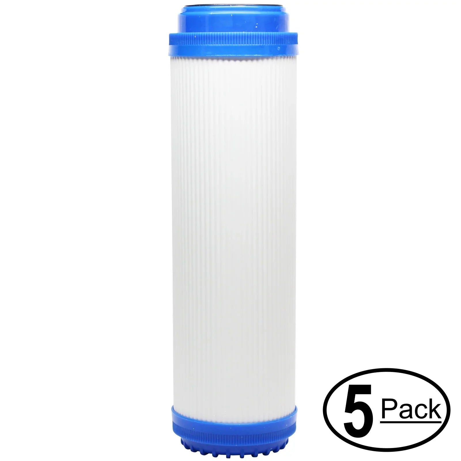 5-Pack Replacement for iSizepring RCC1UP-AK Granular Activated Carbon Filter - Universal 10-inch Cartridge for iSizepring 123Filter 7-stage 100GPD Reverse Osmosis UV Alkaline Filter - Denali Pure Brand