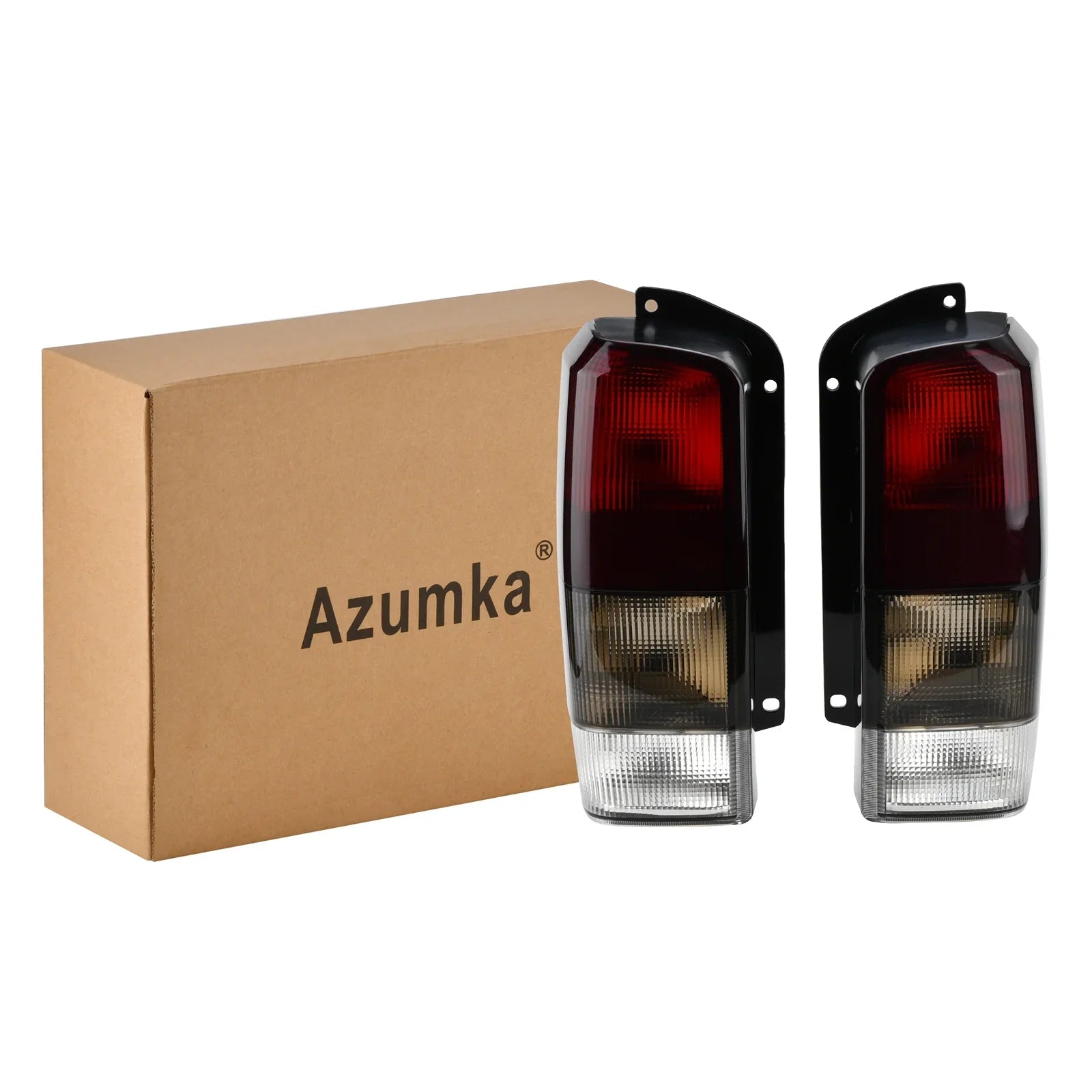 Fits for Jeep 97-01 XJ Tail Lights Red/black Sizemoke Lens Rear Tail Lamps Sizeet(Left + Right)Compatible with 1997-2001 Cherokee XJ