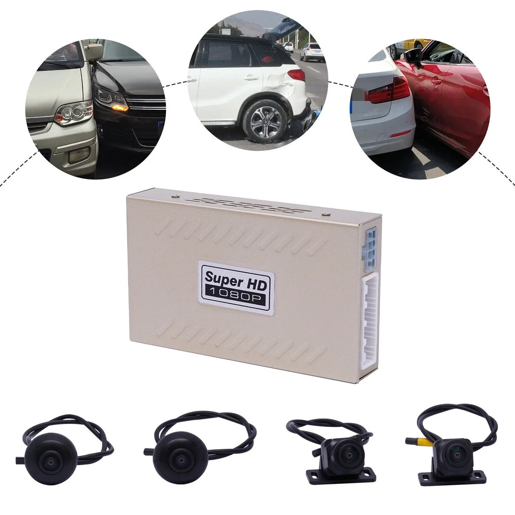 360° Bird View Panoramic Sizeystem 4-camera 720P Car DVR Recording