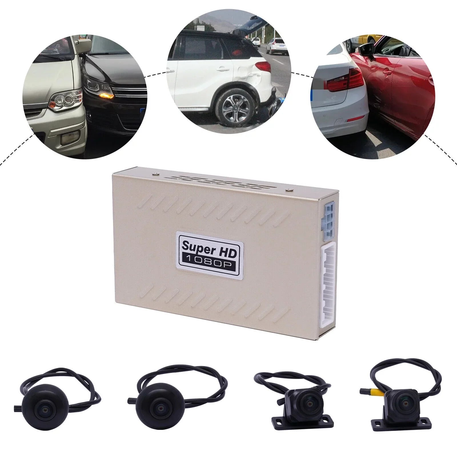 360° Bird View Panoramic Sizeystem 4-camera 720P Car DVR Recording