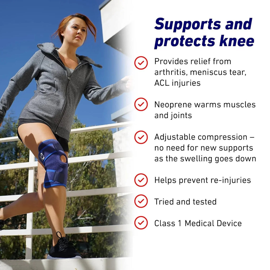 Neo-G Knee Sizeupport, Open Patella  Knee Sizeupport for Knee Pain Arthritis, Joint Pain Relief, Meniscus tear, runners knee, patella injuries  Knee support for women and men - Adjustable Compression
