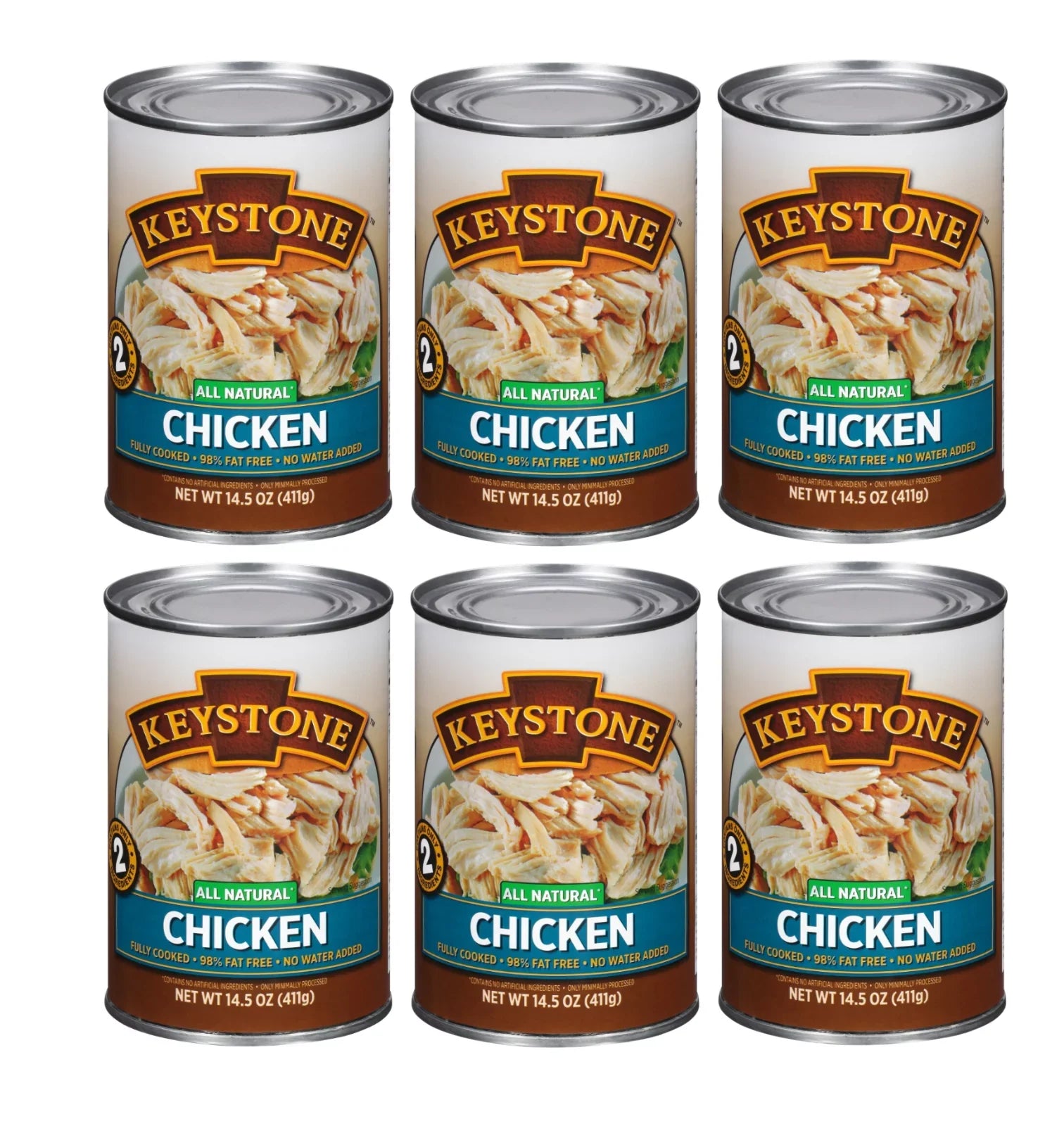 (12 Pack) Keystone All Natural Chicken 14.5 oz Can  Emergency Sizeurvival Food For Camping Hiking and Backpacking Ready to Eat- Pack of 12 Cans