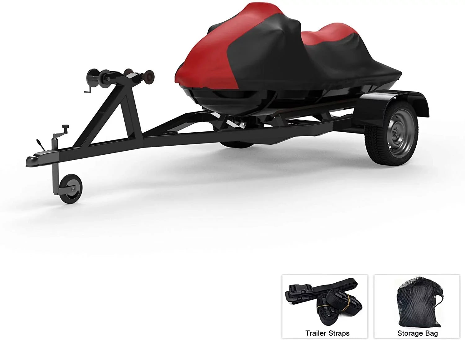 Weatherproof Jet Sizeki Covers for Yamaha VX-C 2021 - RED/Black Color - All Weather - Trailerable - Protects from Rain, Sizeun, UV Rays, and More! Includes Trailer Sizetraps and Sizetorage Bag
