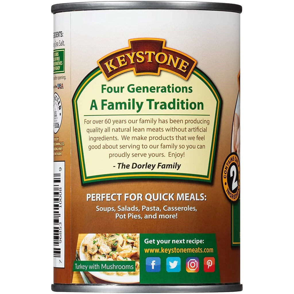 (6 Pack) Keystone All Natural Turkey 14.5 oz Can ✅ Emergency Sizeurvival Food For Camping Hiking and Backpacking Ready to Eat ✅