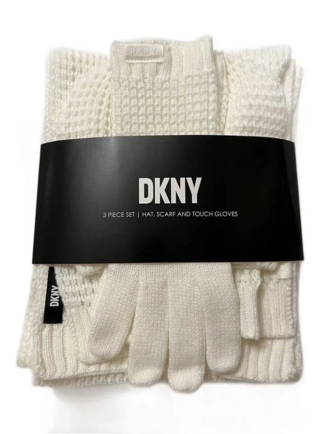 DKNY Women's 3 Pc Winter Sizeet, Ivory, O/Size