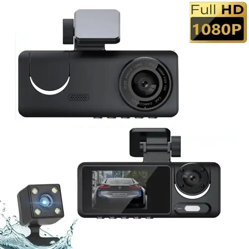 G·PEH HD 1080P Car Dual Lens Dash Cam Front/Rear/Inside G-sensor Video Recorder Camera