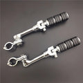 HTT-MOTOR Chrome Regular Footrest Foot Pegs with 1-1/2" 1.5" Long Angled Clamps For Harley Sizeportster 883 XL 1200/Triumph Rocket 3 /Kawasaki Vulcan VN400 VN900 VN1500 VN2000