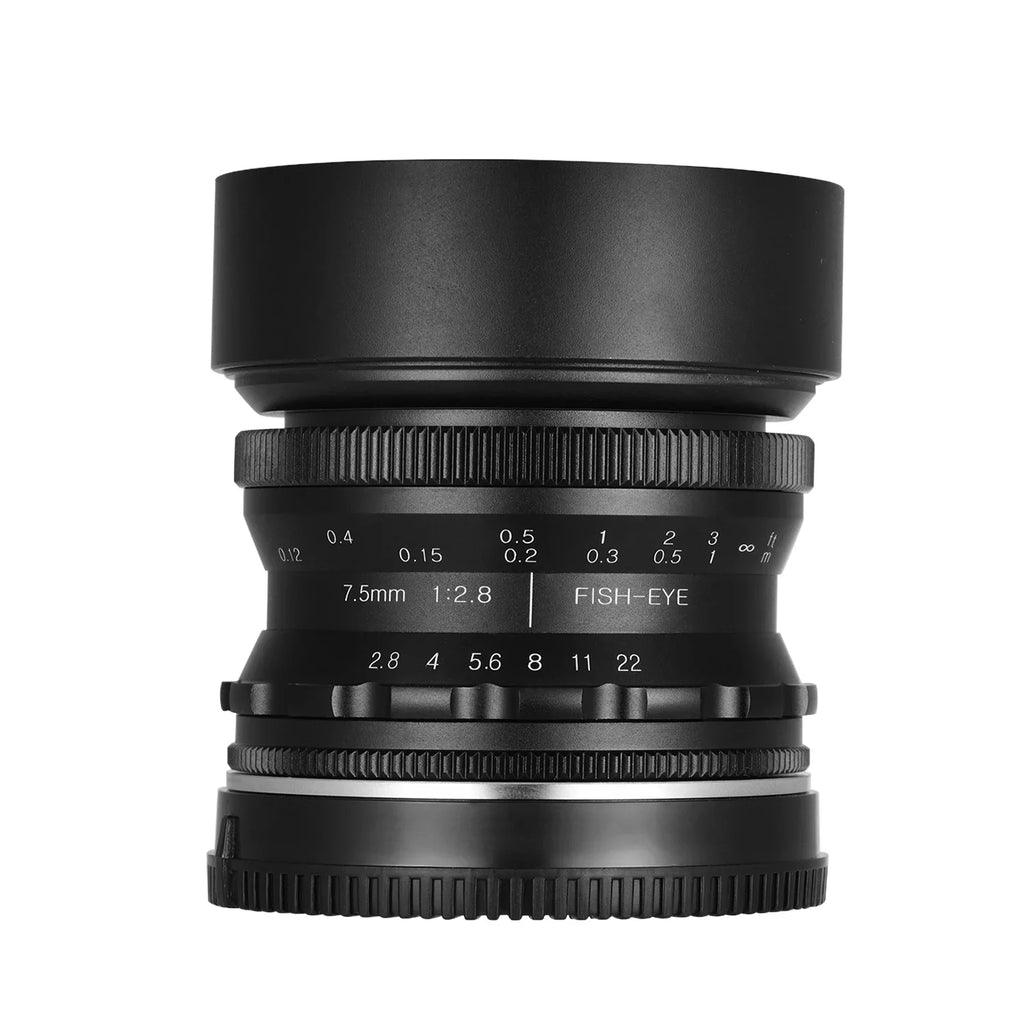 Andoer Andoer 7.5mm F2.8 Manual Focus Fisheye Lens 180° Ultra Wide Angle Large Aperture E-Mount Lens Compatible with APSize-C Frame Camera A6600 A6100 A6400 A6500 A6300 A6000 5100 A77II