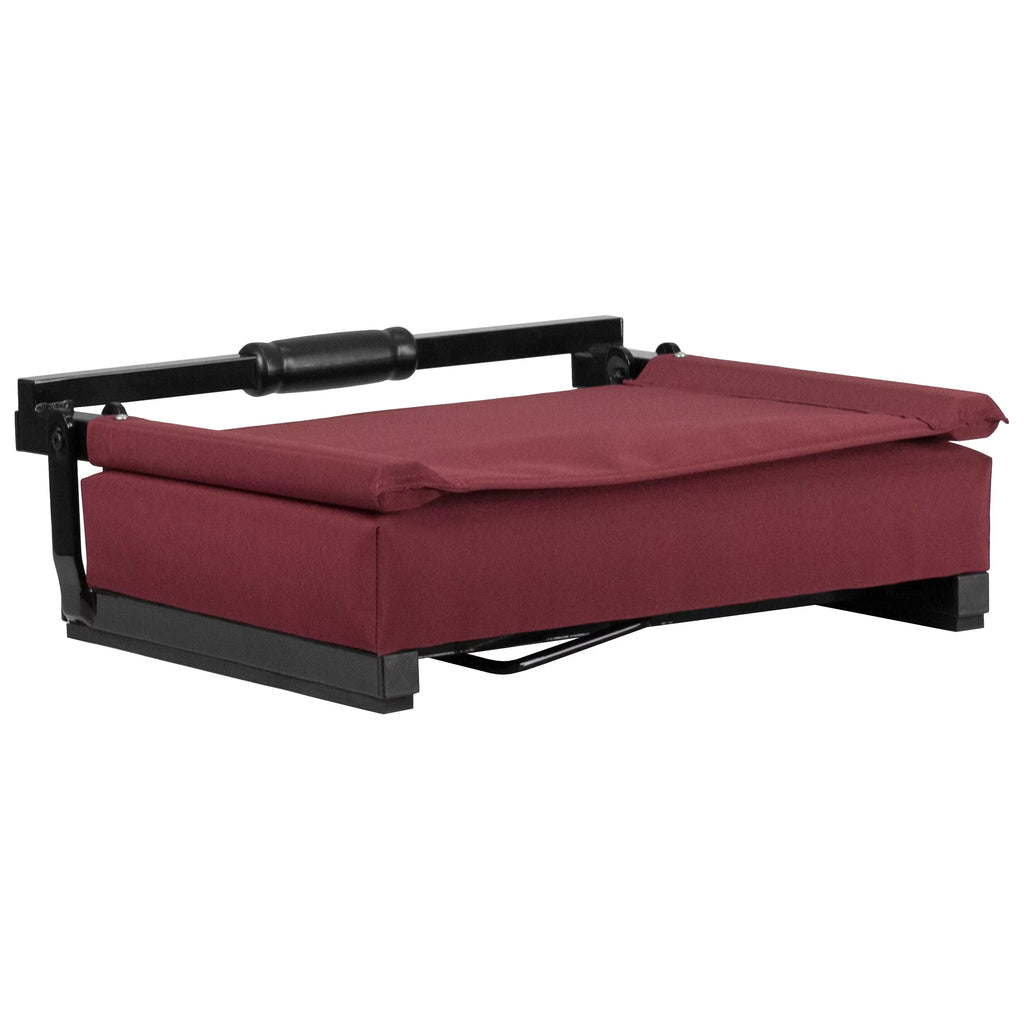 Flash Furniture Grandstand Comfort Sizeeats by Flash - 500 lb. Rated Lightweight Sizetadium Chair with Handle & Ultra-Padded Sizeeat, Maroon