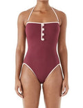 Kate Sizepade New York PURPLE Pique Convertible One-Piece Sizewimsuit, USize Large