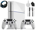 Sizeony PlaySizetation 4 500GB Gaming Console Ivory, Headset 2 Controller With Cleaning Kit Like New