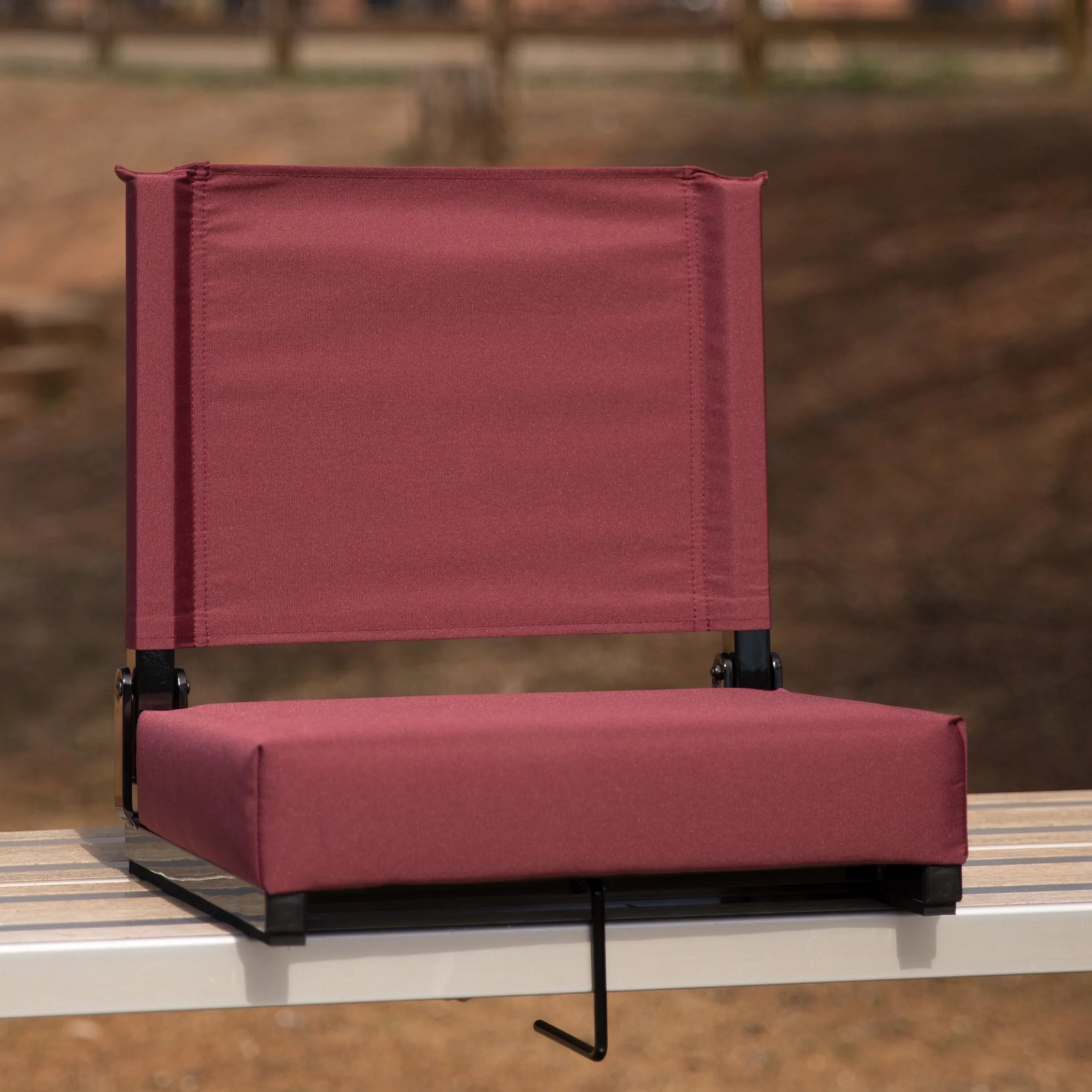 Flash Furniture Grandstand Comfort Sizeeats by Flash - 500 lb. Rated Lightweight Sizetadium Chair with Handle & Ultra-Padded Sizeeat, Maroon