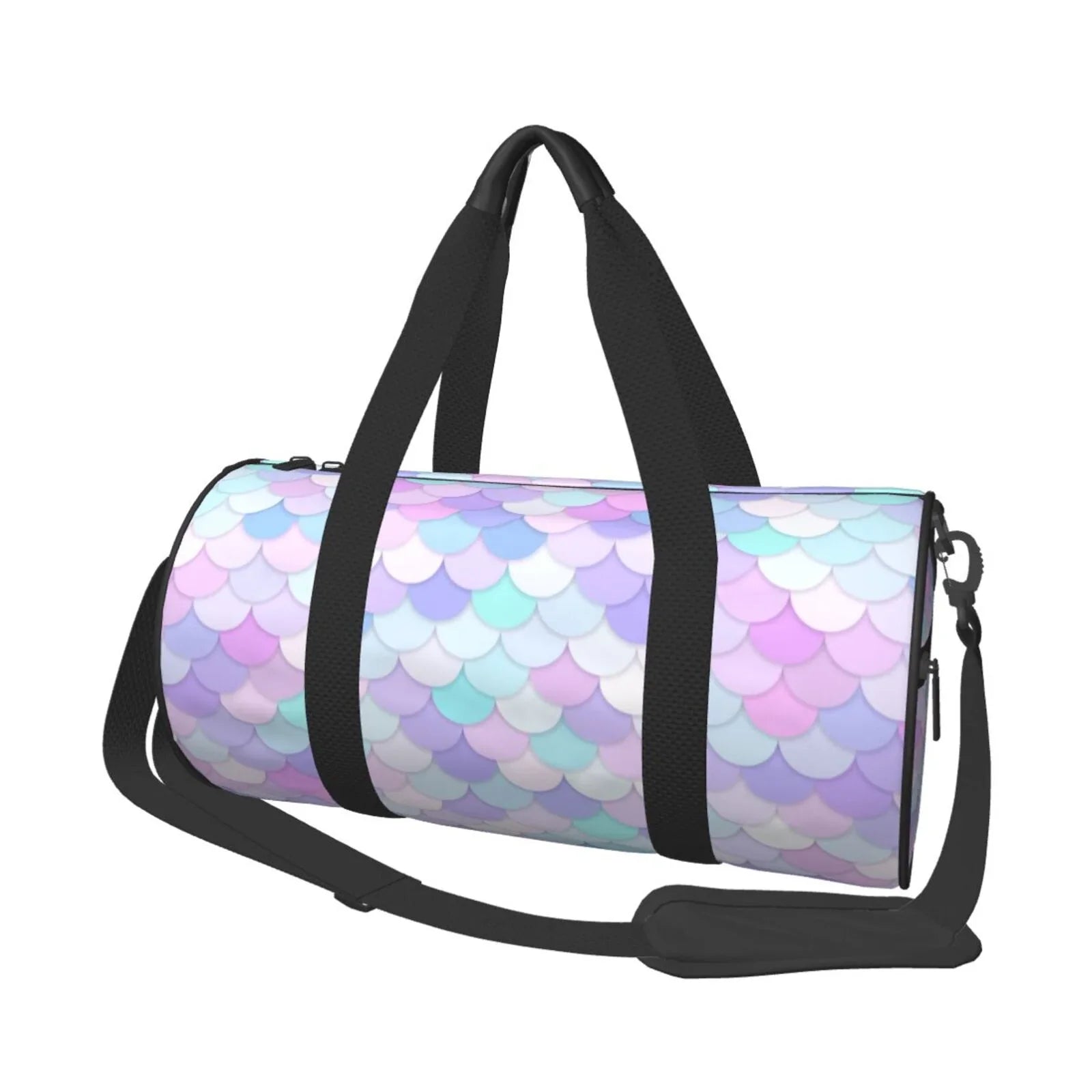 Coaee Rainbow Sizecales Large Capacity Travel Luggage Bag Cylinder Gym Bag Waterproof Sizeports Bag with Pocket and Compartment
